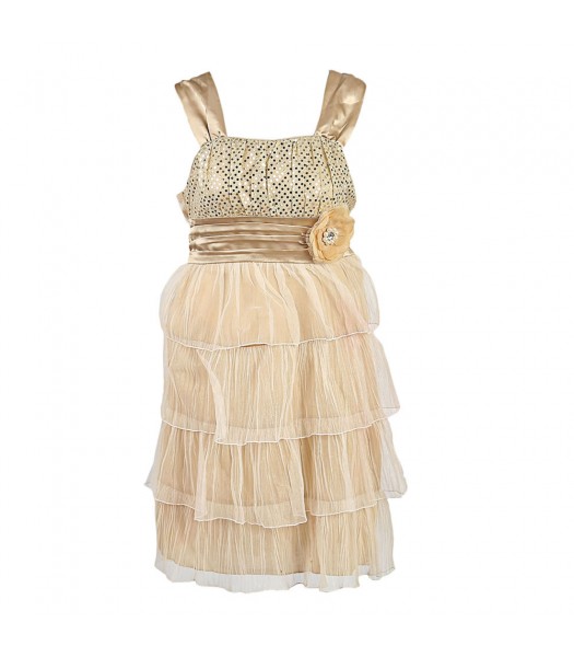 My Michelle Champagne Tiered Dress
