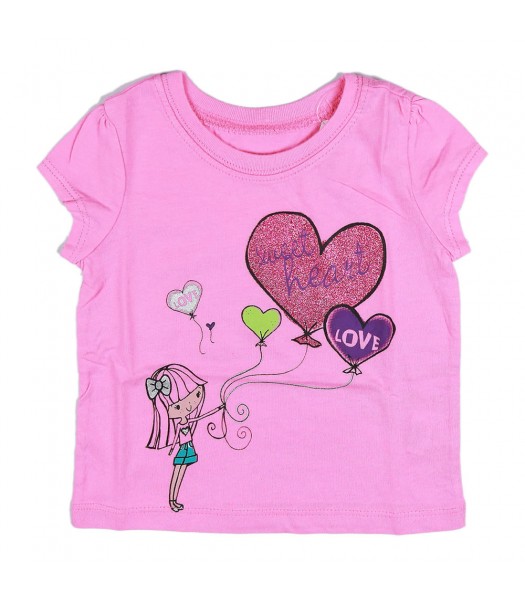 Childrens Place Pink Sweet Heart, Love Girls Tee
