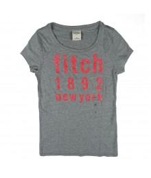 Abercrombie Grey Girls Tees Wt Fitch Pink Print