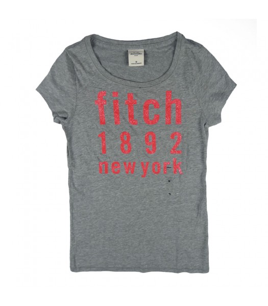 Abercrombie Grey Girls Tees Wt Fitch Pink Print
