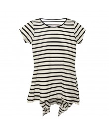 Total Girl White Wt Black Stripes Hi-Lw Pleaedt