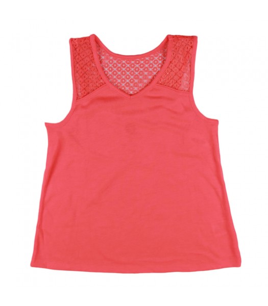 Total Girl Orange Tank Tee with Lacy Back