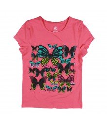 J Khaki Peach/Coral Tee Wt Embossed Butterfly