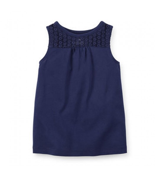 Carters Navy Lace Girls Tank Top