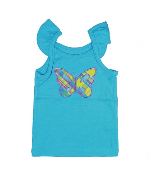 Carters Turq Plaid Butterfly Tank