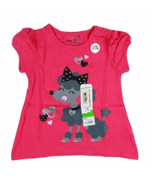 Jumping Beans Asymmetrical Glitter Pink Poodle Tee