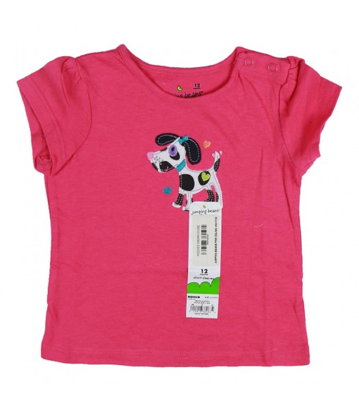 Jumping Beans Pink Dalmation Applique Tee