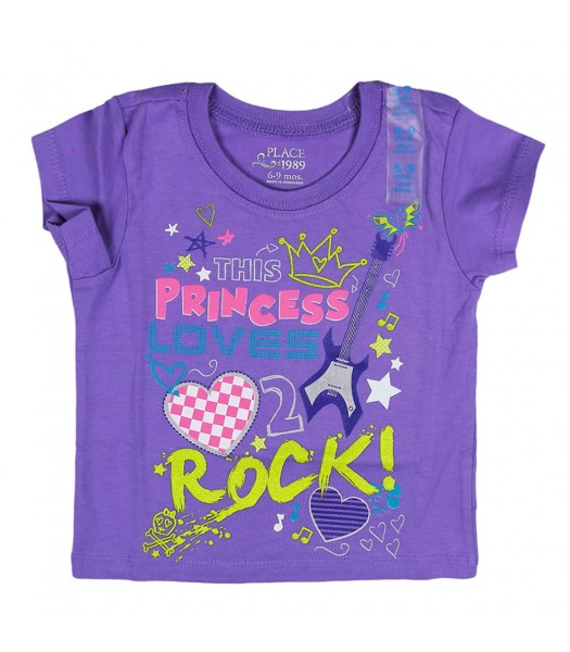 Childrens Place Princess Rock Graphic Purple Tee