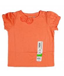 Jumping Beans Orange Tee With 2 Roseette
